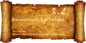 Kereszturi Líviusz névjegykártya